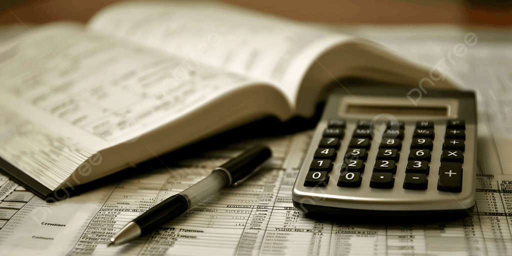 pngtree calculator pen open book and financial documents on desk representing accounting picture image 16704041